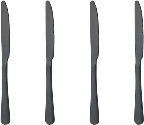 Vista 16 de Servidor de pastel de 4 piezas negro mate de 8.85 pulgadas, cortador de pizza, cuchillo, espátula, rebanada, juego de cubiertos de mesa de acero