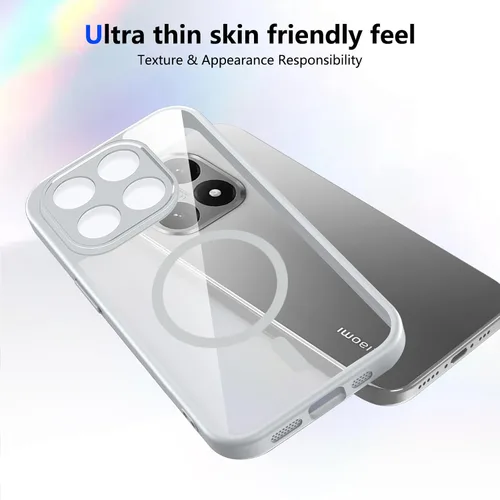 Vista 265 de Funda magnética transparente compatible con Xiaomi 17T, color negro 2 en 1 PC + TPU cubierta de teléfono a prueba de golpes, carcasa protectora