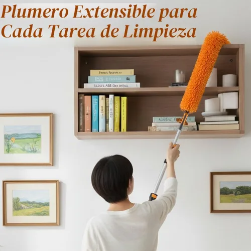 Vista 3 de Plumero de mango largo para limpieza con poste de extensión 18-60