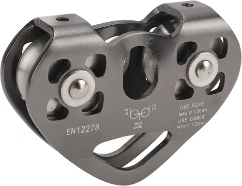 Vista 7 de Polea de tirolesa, polea doble polea de doble polea en tándem de velocidad de tirolesa, poleas de escalada para 14 516 38 12 cable trasero tirolesa