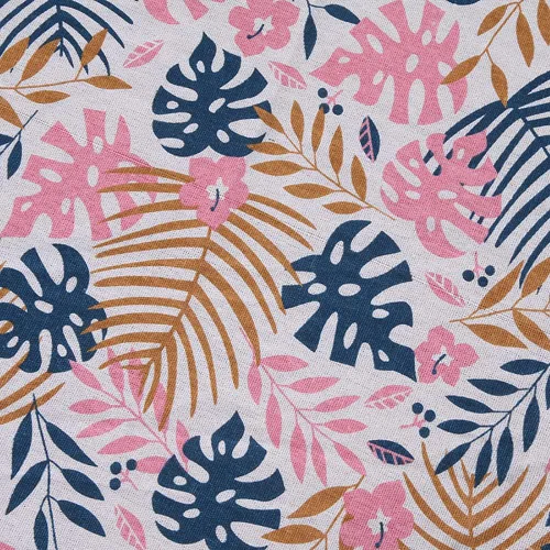 Vista 24 de Sheicon The Yard - Tela de lino de algodón de 60 pulgadas de ancho, tela estampada decorativa para proyectos de bricolaje y fabricación de manteles