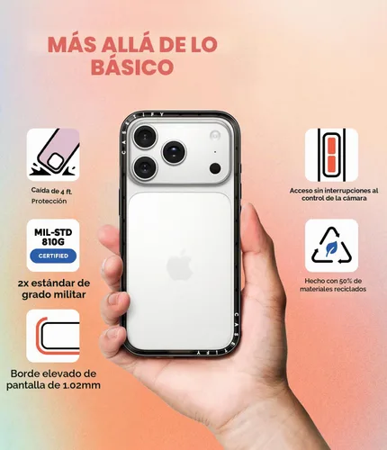 Vista 9 de CASETiFY Funda compacta para iPhone 15 [delgada y elegante/compatible con Magsafe / 4 pies 2X protección contra caídas de grado militar] - Negro