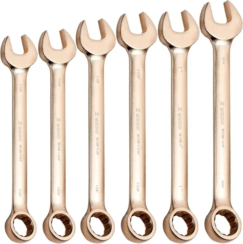 Vista 20 de WEDO Llave combinada sin chispas, llave combinada de seguridad sin chispas, bronce de aluminio, forja, DIN 3113, certificado BAM y FM, tamaño 1