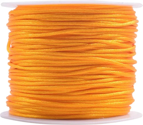 Vista 25 de KONMAY - Cuerda de nailon satinado de seda, 45.72 metros, 0.8mm cola de rata, para nudos chinos, Kumihimo, abalorios, macramé, joyería, Verde manzana