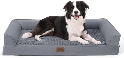 Vista 21 de COZY KISS Cama ortopédica para perros pequeños y medianos, sofá para mascotas con forro impermeable, sofá de espuma para mascotas de hasta 30 Beige