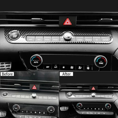 Vista 7 de Cubierta de Botón de Arranque y Parada de Coche de Una Pieza Estilo Fibra de Carbono Accesorios de Interior de Coche Compatible con Hyundai Elantra