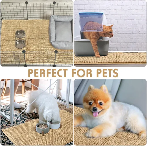 Vista 5 de Amylove 4 piezas de forro para jaula de conejillo de indias, ropa de cama para conejillo de indias, alfombrilla para puerta de perro para patas