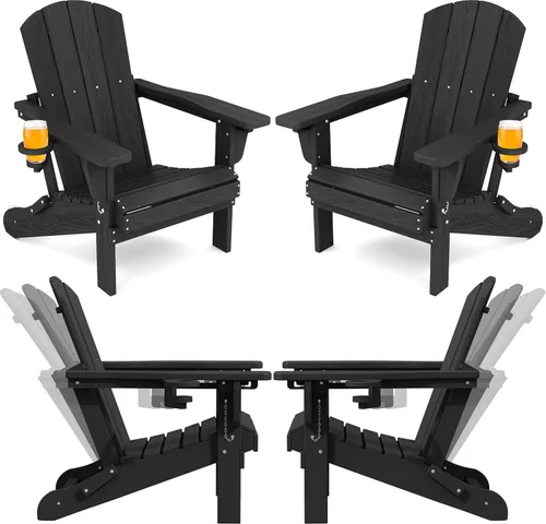 Vista 18 de SERWALL Silla Adirondack plegable ajustable, silla Adirondack reclinable con portavasos, Aruba
