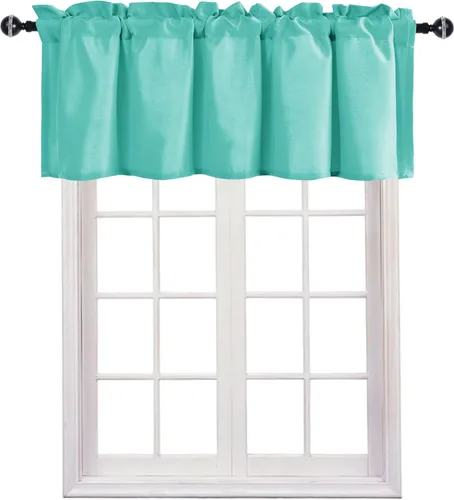 Vista 80 de JIUZHEN Cortinas de cenefa para cocina, cenefas para ventana de sala de estar/sótano, cortinas de ventana de baño, aislamiento térmico, paneles