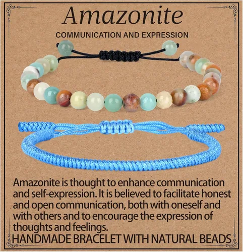 Vista 134 de LPBeads Pulsera de piedra natural hecha a mano de tamaño ajustable
