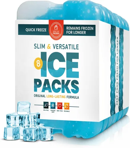 Vista 13 de Healthy Packers Ice Packs for Lunch Boxes & Coolers - Freezer Packs - Original Cool Pack Cooler Accessories for Beach, Camping & Fishing Slim &