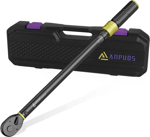 Vista 16 de Llave dinamométrica de clic de 3/8 de pulgada, 5-45 pies-libras/6.8-61 Nm, de doble dirección, aluminio ligero, 72 dientes, llave dinamométrica
