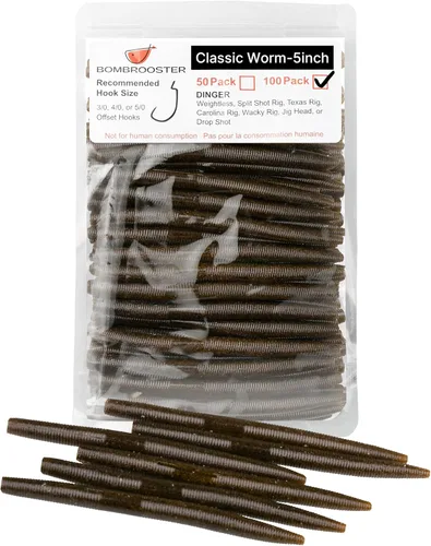 Vista 16 de 30/50/78/100 piezas Senko Worms Kit - Señuelos de pesca de plástico suave de 4"/5" con impregnación de sal para pesca de lubina