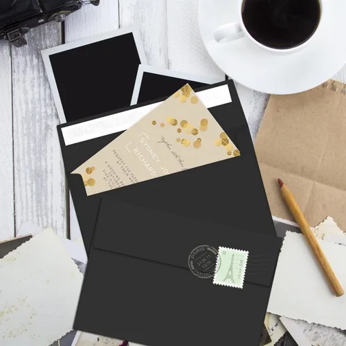 Vista 7 de 70 paquetes de sobres de invitación, sobres A2 negros, sobres postales para tarjetas de 4.5x5.5, sobres para invitaciones, autoadhesivos para fotos