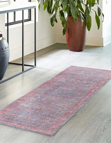 Vista 4 de Unique Loom Mangata Collection - Alfombra de área - Morgan (Runner 2' 0" x 5' 0", azul antiguo/gris)