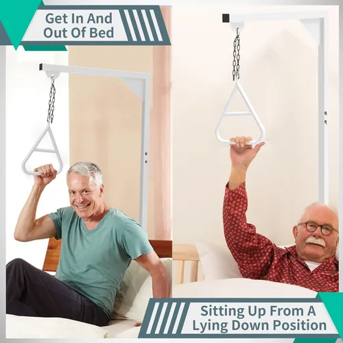 Vista 2 de Trapecio de cama, barra de trapecio para movilidad de cama, trapecio de cama resistente para ancianos y pacientes, barras de trapecio médico que