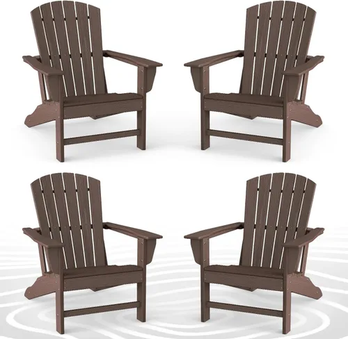 Vista 39 de BRIOPAWS Adirondack - Juego de 2 sillas para hoguera, de gran tamaño, plástico HDPE, resistente a la intemperie, para terraza, exterior, piscina