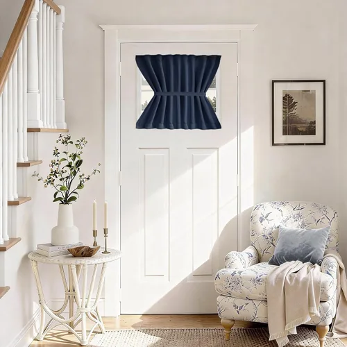 Vista 76 de Vatge - Cortinas laterales para ventana de puerta, cortinas para luz lateral de puerta frontal, 1 panel, 12 (ancho) x 72 (largo) pulgadas, aguamarina