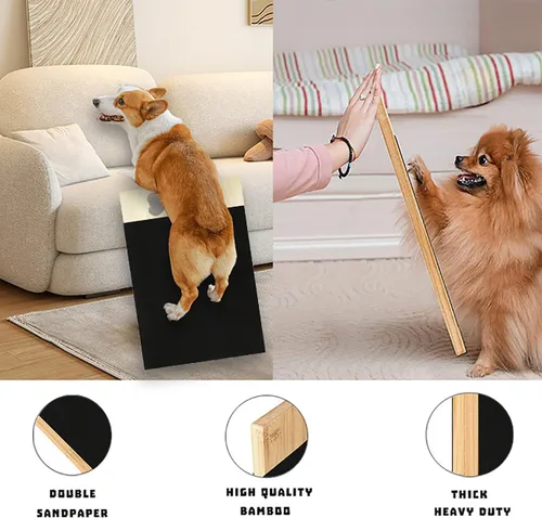 Vista 6 de Tabla para rascar uñas de perro, lima de doble cara para patas de perros, almohadilla de arena de dos caras, 15.7 x 8.8 pulgadas, divertido cuidado