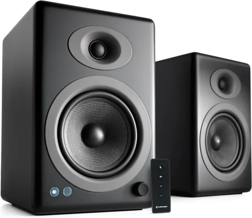 Vista 12 de Audioengine Altavoces inalámbricos Bluetooth A5+ - Altavoces estéreo premium de 150 W para música, juegos, tocadiscos, sistemas de cine en casa