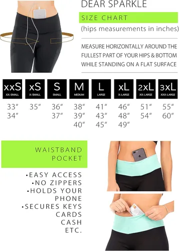 Vista 3 de DEAR SPARKLE Leggings de corte de bota para mujer Pantalones de yoga opacos de aspecto delgado con bolsillo + talla grande (C5)
