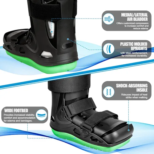 Vista 4 de NEENCA Botas médicas inflables para caminar, botas de fractura con cámara de aire, bota ortopédica para recuperación del dolor de tobillo y pie