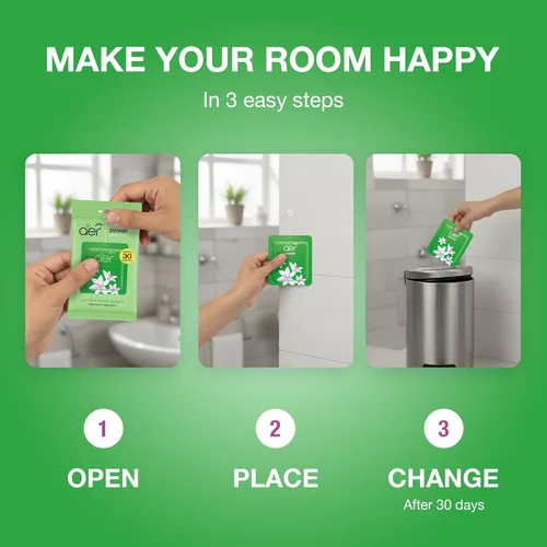 Vista 8 de Godrej Aer Power Pocket Lavender Bloom - Fragancia de baño, 0.35 onzas, 6 unidades, color verde