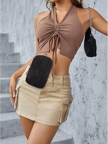 Vista 6 de Paquete de 2 fundas negras para bolsas de ostomía, fundas suaves para bolsas de ostomía, fundas transpirables para bolsas de colostomía e ileostomía