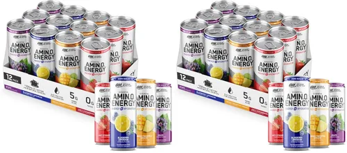 Vista 20 de Optimum Nutrition Amino Energy - Bebida de hidratación espumosa, electrolitos, cafeína, aminoácidos, BCAAs, sin azúcar, explosión de bayas, 12 onzas