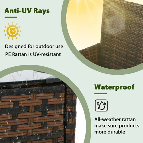 Vista 3 de PayLessHere Juego de muebles de exterior, 4 piezas, juego de muebles modulares de patio, juego de conversación resistente al agua con 3 sillas