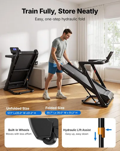 Vista 10 de MERACH Cinta de correr con inclinación automática del 15/18%, cinta de correr de 55"/47"x18"/19" de ancho, 0.5-8.7MPH/10MPH 3.5HP Cinta de correr