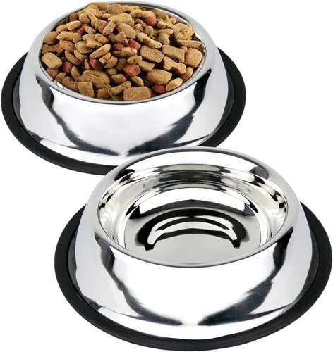 Estilo Cuencos de acero inoxidable para perros, 32 onzas (juego de 2)