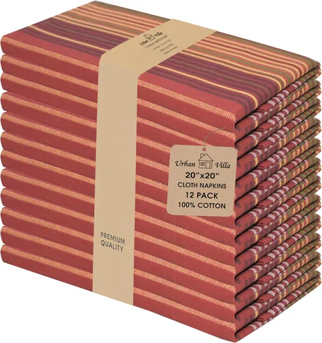 Vista 46 de Urban Villa Juego de 6 servilletas de tela blancas (18 x 18 pulgadas) 100% algodón absorbente, lavable, duradero, reutilizable, ideal