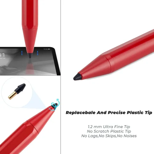 Vista 4 de Lápiz óptico para iPad Pencil de 10ª/9ª/8ª generación de 10.2 pulgadas, rechazo de palma de 0.059 in, punta fina, compatible con Apple Pencil