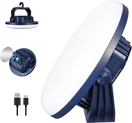 VAVOFO Linterna LED de Campamento Recargable de 30W, 3000LM, 124 LED con 3 Modos de Iluminación, Luz Portátil para Tienda de 7200mAh con Imán,