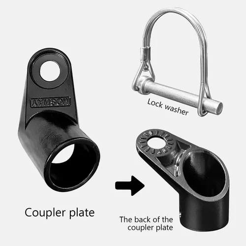 Vista 2 de MOSHAY Acoplador de remolque de bicicleta mejorado Codo en ángulo para empeine y remolques de bicicleta Schwinn
