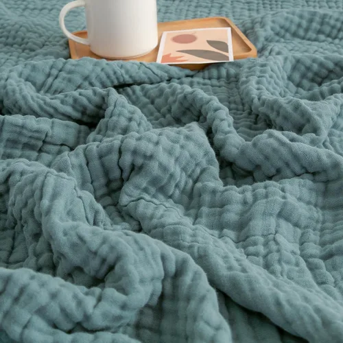 Vista 11 de EMME - Mantas de muselina 100 % algodón, para bebé, de 47 pulgadas x 47 pulgadas, de 6 capas, suave y ligera, de gasa transpirable, para todas