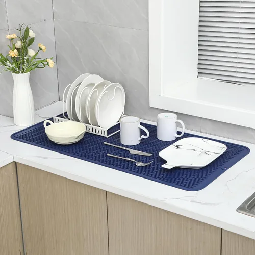 Vista 820 de MicoYang Alfombrilla de Silicona para Secar Platos de Múltiples Usos, Fácil de Limpiar, Ecológica, Alfombrilla de Silicona Resistente al Calor