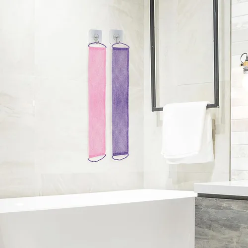 Vista 7 de Prasacco 2 piezas de red exfoliante africana, esponja de red africana, exfoliante de espalda para ducha, África, redes largas, esponjas de ducha