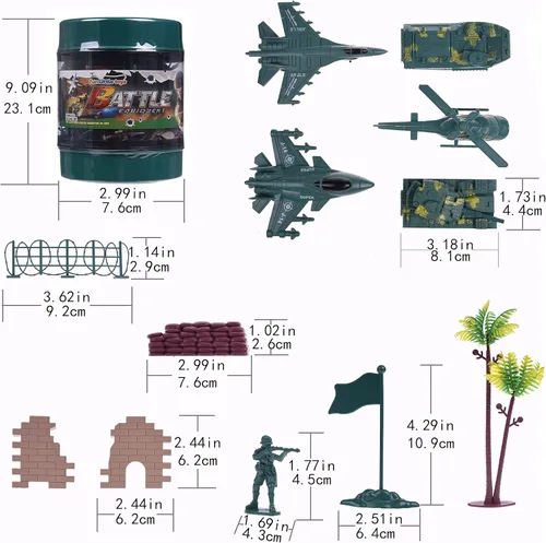 Vista 8 de FUN LITTLE TOYS 232 figuras de acción del ejército de hombres del ejército, juguetes del ejército de la WW 2, soldados de juguete, juego militar