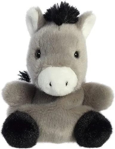 Aurora® Adorable Palm Pals™ Eli Donkey™ Animal de peluche, diversión de bolsillo, juego sobre la marcha, gris, 5 pulgadas