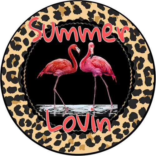 Summer Lovin Wreath Sign, Flamingo Beach, Beach House, Nature Animals, Wall hanging, Wreath Sign and Attachment.