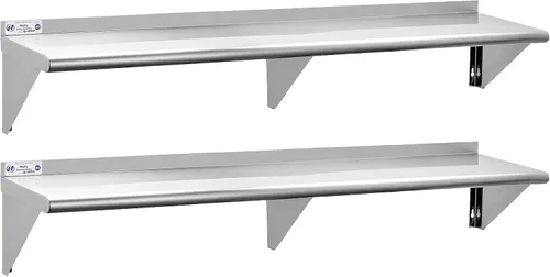 Vista 34 de Estante de acero inoxidable Hally 12 x 60