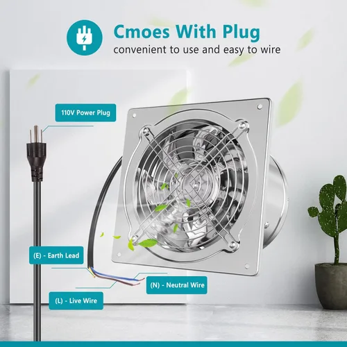 Vista 4 de Kit de ventilador de ventilación de cocina de 6 pulgadas, ventilador de escape de 6 pulgadas + manguera de ventilación de secadora de 6 pulgadas