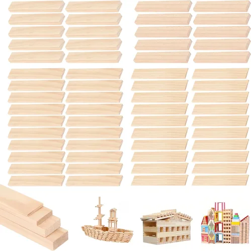 Vista 12 de Listones de madera para manualidades, múltiples artículos y múltiples opciones, tiras de madera sin terminar, madera precortada, para manualidades