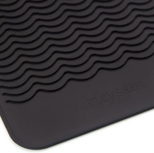 Vista 6 de Heysam Alfombrilla de silicona resistente al calor para rizadores, plancha plana y rizador de pelo 2 en 1, herramientas calientes, funda de viaje