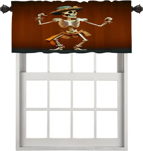 Vista 154 de Cortinas opacas de mármol abstracto blanco y gris para ventanas, cenefas opacas de poliéster multicapa para cocina, paquete de 2 unidades, 26 x 24