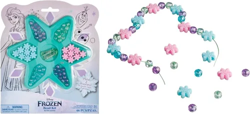 Vista 2 de Disney Minnie Mouse - Kit de cuentas de plástico colorido para joyas, 64 cuentas y 2 cuerdas elásticas, actividad perfecta para niños, 1 juego