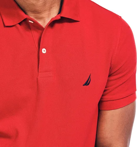 Vista 3 de Nautica playera polo clásica de mangas cortas, color sólido, para hombre