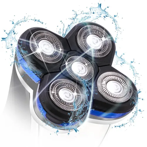 Vista 11 de Cabezales de cuchilla de afeitar, 5 cabezales, cortador de barba, cuchilla de repuesto, cabezal de afeitadora eléctrica, fácil de instalar para Negro